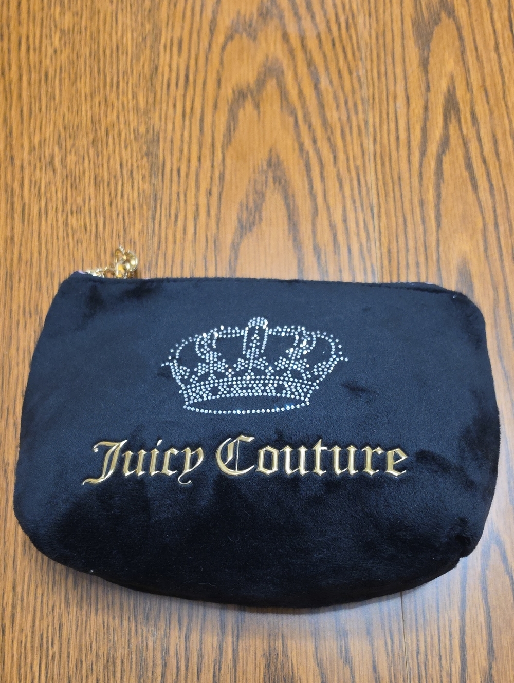 Juicy Couture Black Velvet Crown Cosmetic Bag